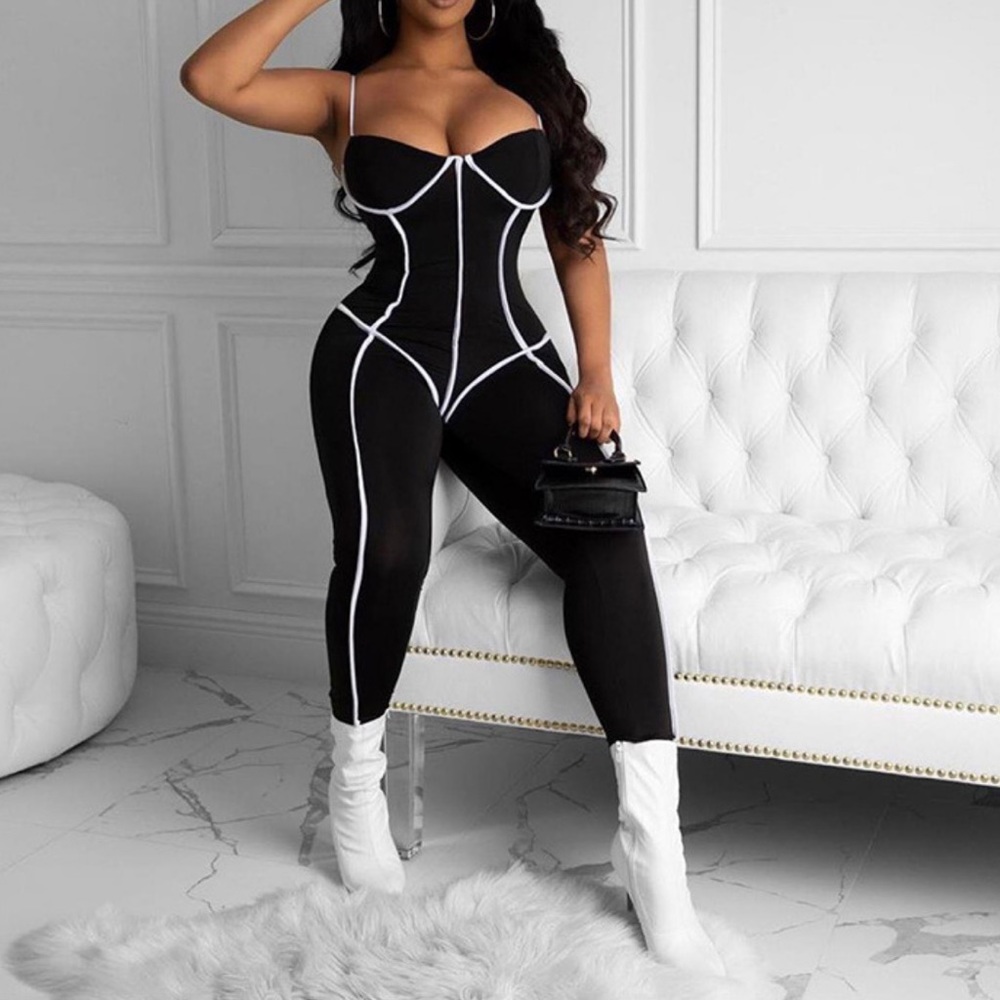 🖤NEW ARRIVALS🤍 Contrast Binding Unitard Jumpsuit